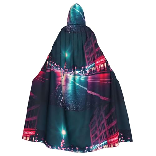 YYHWHJDE Halloween-Umhang mit Kapuze für Erwachsene, Neon-Nacht-Muster, super großer Kapuzenumhang ohne Reißverschluss YYHWHJDE Halloween-Umhang mit Kapuze für Erwachsene, Neon-Nacht-Muster, super großer Kapuzenumhang ohne Reißverschluss von YYHWHJDE