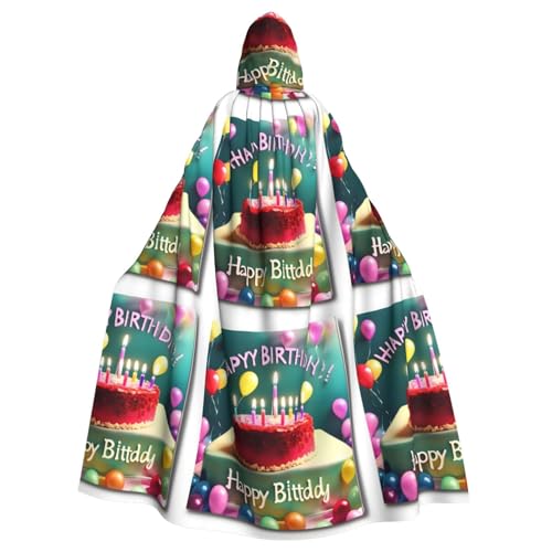 YYHWHJDE Happy Birthday Beautiful Picture Adult Hooded Cape Hooded Cloak Suitable for Halloween, cosplay costumes, Christmas parties von YYHWHJDE