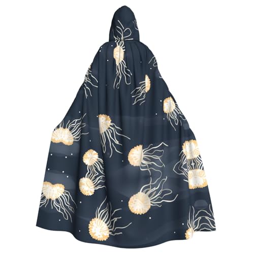 YYHWHJDE Jellyfish In The Stars Picture Halloween Adult Hooded Cloak for Role-Playing, Costumes, and Theme Parties von YYHWHJDE