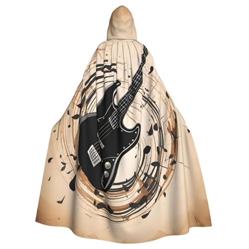 YYHWHJDE Kapuzenumhang für Erwachsene, Gitarre, Bass, Musikinstrumente, Bild, hochwertig, geeignet für Halloween, Cosplay-Kostüme, Weihnachten von YYHWHJDE