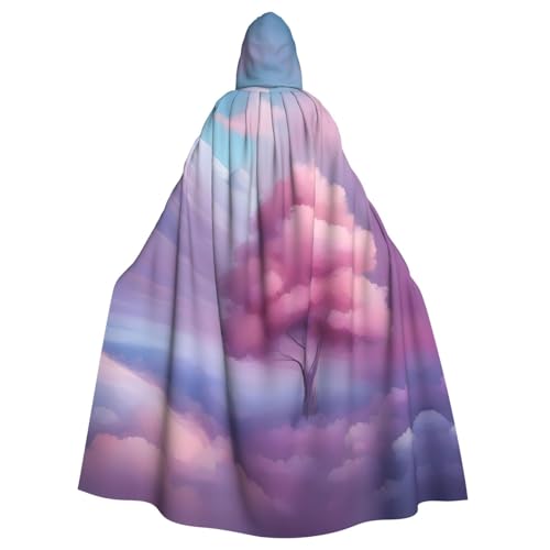 YYHWHJDE Kapuzenumhang für Erwachsene, geeignet für Halloween, Cosplay-Kostüme, Weihnachtsfeiern in Blau, Rosa und Violett. Pastellfarben von YYHWHJDE