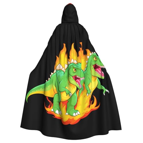 YYHWHJDE Kapuzenumhang mit Dinosaurier-Motiv in Flammen für Halloween und Erwachsene für Partys und Kostüme YYHWHJDE Kapuzenumhang mit Dinosaurier-Motiv in Flammen für Halloween und Erwachsene für Partys und Kostüme von YYHWHJDE