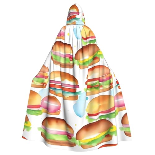 YYHWHJDE Kapuzenumhang mit Hamburger-Muster für Erwachsene, super großer Kapuzenumhang ohne Reißverschluss YYHWHJDE Kapuzenumhang mit Hamburger-Muster für Erwachsene, super großer Kapuzenumhang ohne Reißverschluss von YYHWHJDE