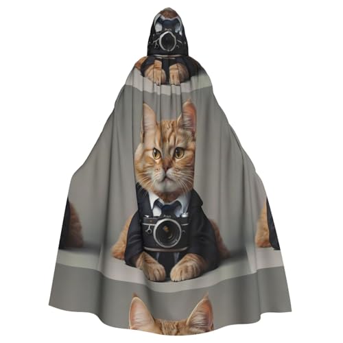 YYHWHJDE Kapuzenumhang mit Katze und Kameramuster, für Erwachsene, super groß, ohne Reißverschluss YYHWHJDE Kapuzenumhang mit Katze und Kameramuster, für Erwachsene, super groß, ohne Reißverschluss von YYHWHJDE