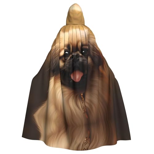 YYHWHJDE Kapuzenumhang mit Pekinese-Motiv, für Erwachsene, geeignet für Halloween, Cosplay-Kostüme, Weihnachtsfeiern von YYHWHJDE