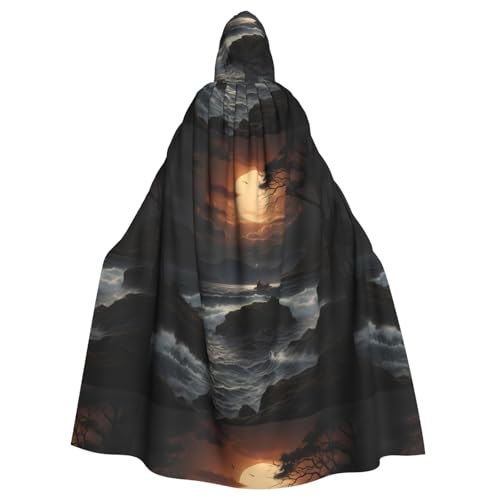 YYHWHJDE Kapuzenumhang mit Sonnenuntergangsmuster, Halloween, Erwachsenen-Kapuzenumhang – super großer Kapuzenumhang ohne Reißverschluss YYHWHJDE Kapuzenumhang mit Sonnenuntergangsmuster, Halloween, Erwachsenen-Kapuzenumhang – super großer Kapuzenumhang ohne Reißverschluss von YYHWHJDE