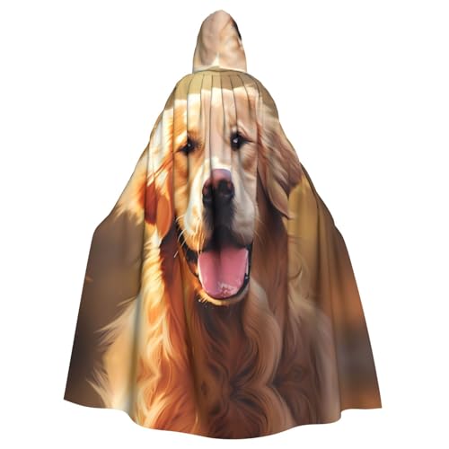 YYHWHJDE Kapuzenumhang mit goldenem Retriever-Muster für Erwachsene, geeignet für Halloween, Cosplay-Kostüme, Weihnachtsfeiern von YYHWHJDE