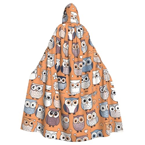 YYHWHJDE Kapuzenumhang mit niedlichem Eulen-Druck, Halloween, Erwachsene, für Partys und Kostüme YYHWHJDE Kapuzenumhang mit niedlichem Eulen-Druck, Halloween, Erwachsene, für Partys und Kostüme von YYHWHJDE