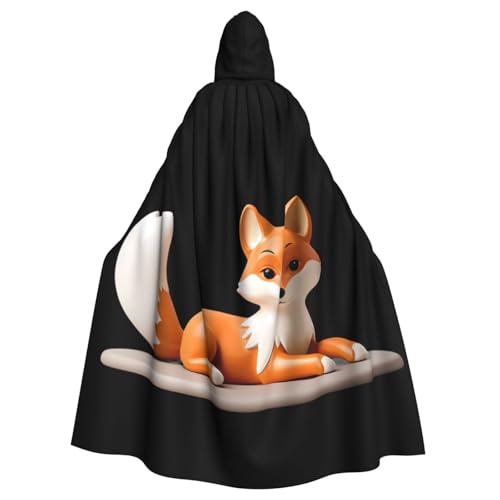 YYHWHJDE Keramik-Fuchsmuster, Halloween-Umhang mit Kapuze, ohne Reißverschluss, bequem für Kostümpartys YYHWHJDE Keramik-Fuchsmuster, Halloween-Umhang mit Kapuze, ohne Reißverschluss, bequem für Kostümpartys von YYHWHJDE