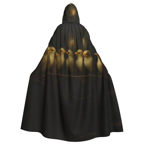 YYHWHJDE Line Of Birds Picture Halloween Adult Hooded Cloak for Role-Playing, Costumes, and Theme Parties von YYHWHJDE