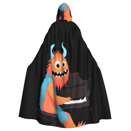 YYHWHJDE Little Monster Playing Piano Pattern Halloween Erwachsene Kapuzenumhang Umhang für Rollenspiele, Bühnenkostüme, Partys, pflegeleicht YYHWHJDE Little Monster Playing Piano Pattern Halloween Erwachsene Kapuzenumhang Umhang für Rollenspiele, Bühnenkostüme, Partys, pflegeleicht von YYHWHJDE