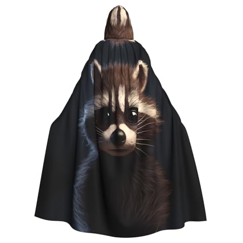 YYHWHJDE Little Raccoon Face Picture Halloween Adult Hooded Cloak for Role-Playing, Costumes, and Theme Parties YYHWHJDE Little Raccoon Face Picture Halloween Adult Hooded Cloak for Role-Playing, Costumes, and Theme Parties von YYHWHJDE
