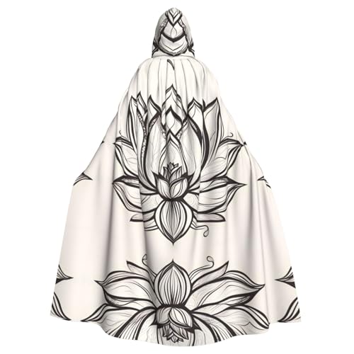 YYHWHJDE Lotus Flower Namaste Picture Adult Hooded Capak Suitable for Halloween, Cosplay Costumes, Christmas parties von YYHWHJDE