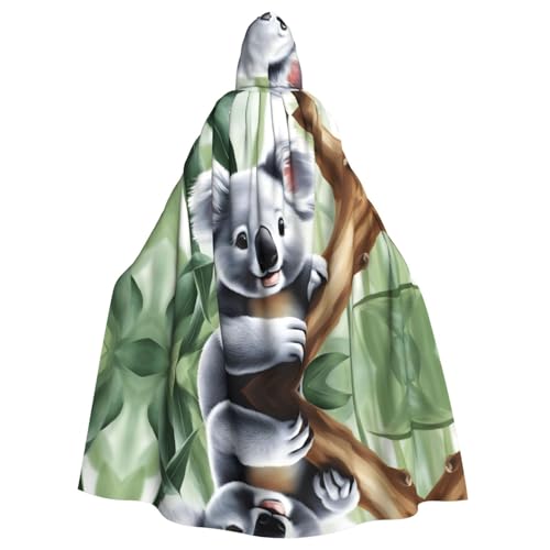 YYHWHJDE Lovely Koala Pattern Adult Hooded Cape Hooded Cloak Suitable for Halloween, cosplay costumes, Christmas parties von YYHWHJDE