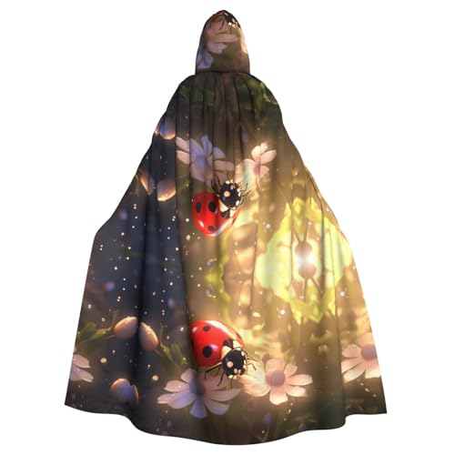 YYHWHJDE Lovely Ladybug Picture Adult Hooded Cape Hooded Cloak Suitable for Halloween, cosplay costumes, Christmas parties von YYHWHJDE