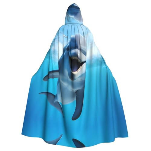 YYHWHJDE Lustiger Delfin-Umhang mit Kapuze für Erwachsene, geeignet für Halloween, Cosplay-Kostüme, Weihnachtsfeiern von YYHWHJDE