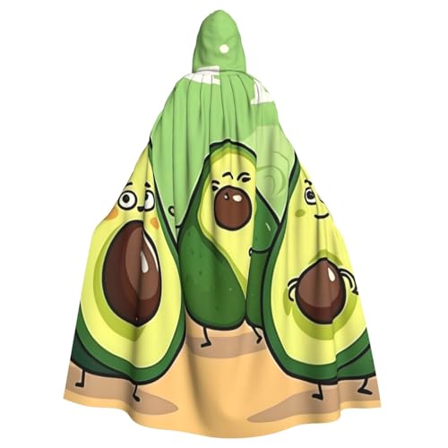 YYHWHJDE Lustiges Cartoon-Avocados-Muster, Erwachsenen-Kapuzenumhang, geeignet für Halloween, Cosplay-Kostüme, Weihnachtsfeiern von YYHWHJDE