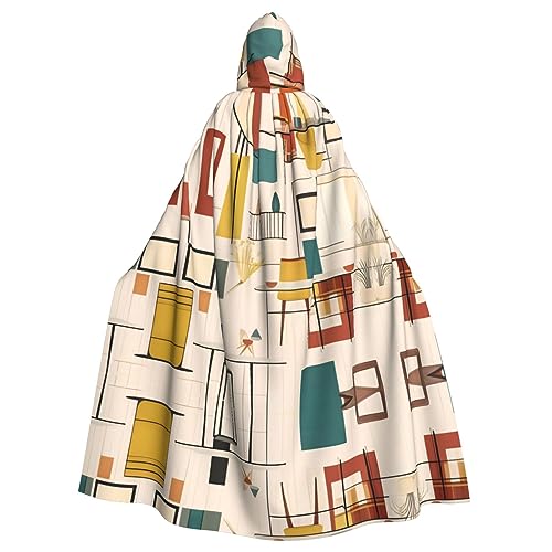 YYHWHJDE Mid Century Modern Picture Adult Hooded Cape Hooded Cloak Suitable for Halloween, Cosplay Costumes, Christmas parties von YYHWHJDE