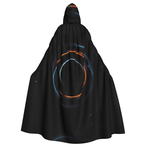 YYHWHJDE Mysterious Cosmic Black Holes Pattern Adult Hooded Cape Hooded Cloak Suitable for Halloween, Cosplay Costumes, Christmas parties von YYHWHJDE