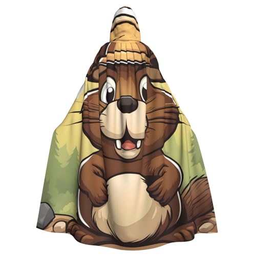 YYHWHJDE Naughty Beaver Picture Adult Hooded Cape Hooded Cloak Suitable for Halloween, Cosplay Costumes, Christmas parties von YYHWHJDE