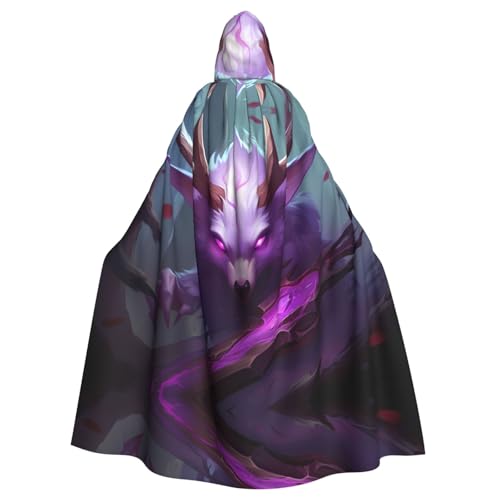 YYHWHJDE Purple Eyed Beast Picture Halloween Adult Hooded Cloak for Role-Playing, Costumes, and Theme Parties von YYHWHJDE