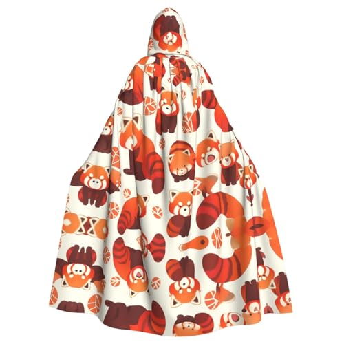 YYHWHJDE Roter Panda-Druck, Halloween-Umhang mit Kapuze für Erwachsene für Partys und Kostümveranstaltungen YYHWHJDE Roter Panda-Druck, Halloween-Umhang mit Kapuze für Erwachsene für Partys und Kostümveranstaltungen von YYHWHJDE