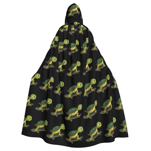 YYHWHJDE Skateboard-Schildkrötenmuster, Halloween-Umhang für Erwachsene, mit Kapuze, Umhang für Rollenspiele, Bühnenkostüme, Partys, pflegeleicht YYHWHJDE Skateboard-Schildkrötenmuster, Halloween-Umhang für Erwachsene, mit Kapuze, Umhang für Rollenspiele, Bühnenkostüme, Partys, pflegeleicht von YYHWHJDE