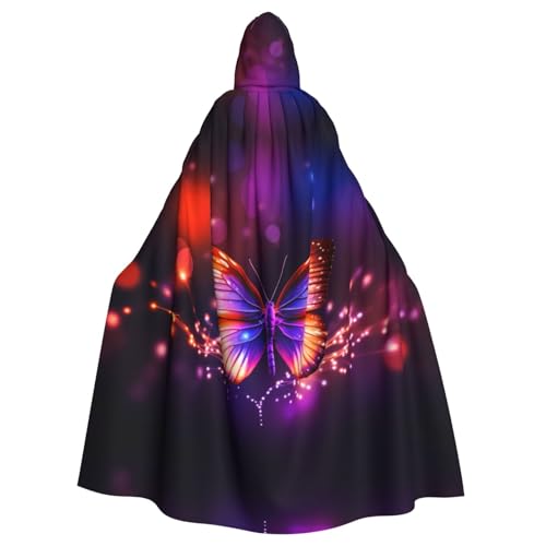 YYHWHJDE Star Butterfly Pattern Halloween Adult Hooded Cloak for Party Costume Cosplay Stage Masquerade Theme Dance Comic Con von YYHWHJDE