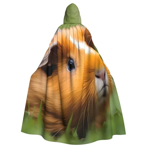 YYHWHJDE Süßer Meerschweinchen-Bild für Erwachsene, Kapuzenumhang, geeignet für Halloween, Cosplay-Kostüme, Weihnachtsfeiern von YYHWHJDE