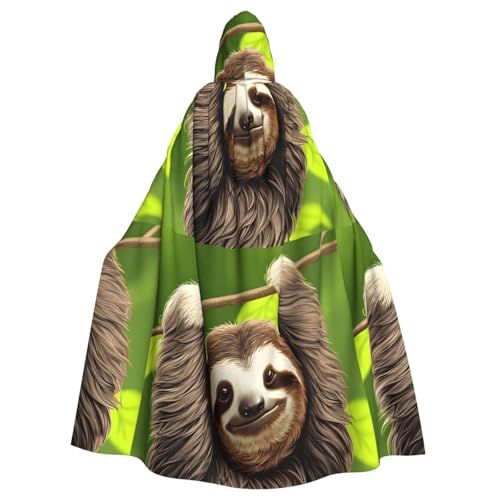 YYHWHJDE Süßes Faultierbild Halloween Erwachsene Kapuzenumhang ohne Reißverschluss, bequem für Kostümpartys YYHWHJDE Süßes Faultierbild Halloween Erwachsene Kapuzenumhang ohne Reißverschluss, bequem für Kostümpartys von YYHWHJDE