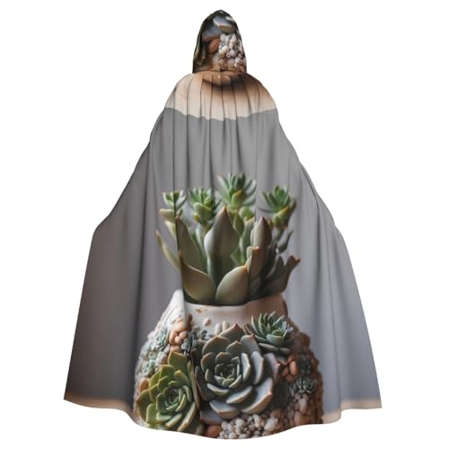 YYHWHJDE Sukkulenten-Vasen-Muster, Halloween, Erwachsenen-Kapuzenumhang für Rollenspiele, Bühnenkostüme, Partys, pflegeleicht YYHWHJDE Sukkulenten-Vasen-Muster, Halloween, Erwachsenen-Kapuzenumhang für Rollenspiele, Bühnenkostüme, Partys, pflegeleicht von YYHWHJDE