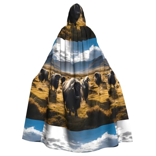 YYHWHJDE The Cattle On The Grassland Pattern Halloween Adult Hooded Cape Cloak For Role-Playing, Stage Costumes, Parties, Easy Care YYHWHJDE The Cattle On The Grassland Pattern Halloween Adult Hooded Cape Cloak For Role-Playing, Stage Costumes, Parties, Easy Care von YYHWHJDE