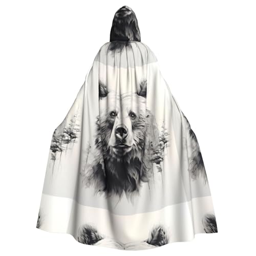 YYHWHJDE Umhang mit Kapuze für Erwachsene, Bärenmuster, für Rollenspiele, Bühnenkostüme, Partys, pflegeleicht YYHWHJDE Umhang mit Kapuze für Erwachsene, Bärenmuster, für Rollenspiele, Bühnenkostüme, Partys, pflegeleicht von YYHWHJDE