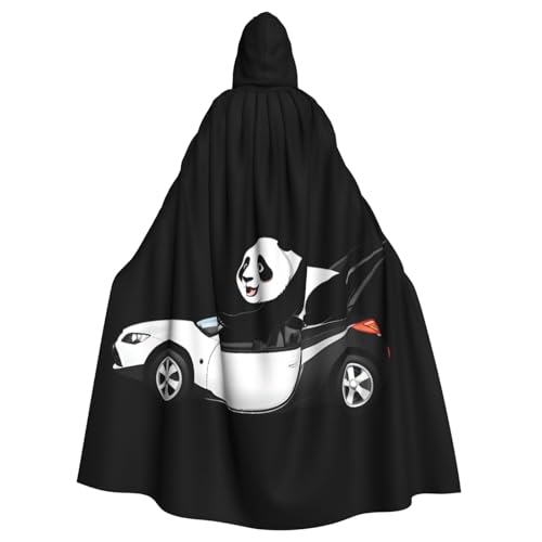YYHWHJDE Umhang mit Kapuze und Panda-Motiv auf dem drehenden Auto, für Erwachsene, kein Reißverschluss, bequem für Kostümpartys YYHWHJDE Umhang mit Kapuze und Panda-Motiv auf dem drehenden Auto, für Erwachsene, kein Reißverschluss, bequem für Kostümpartys von YYHWHJDE