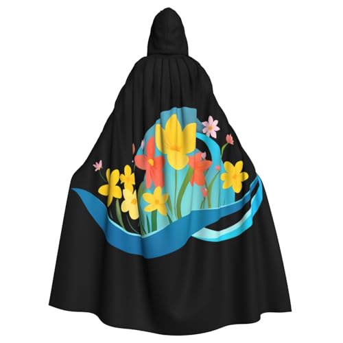 YYHWHJDE Umhang mit bunten Blumen in den Wellen, Halloween-Kapuzenumhang für Erwachsene, ohne Reißverschluss, bequem für Kostümpartys YYHWHJDE Umhang mit bunten Blumen in den Wellen, Halloween-Kapuzenumhang für Erwachsene, ohne Reißverschluss, bequem für Kostümpartys von YYHWHJDE