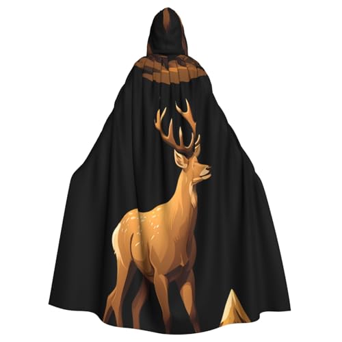 YYHWHJDE Wunderschöner Berghirsch-Umhang für Erwachsene, mit Kapuze, für Rollenspiele, Bühnenkostüme, Partys, pflegeleicht YYHWHJDE Wunderschöner Berghirsch-Umhang für Erwachsene, mit Kapuze, für Rollenspiele, Bühnenkostüme, Partys, pflegeleicht von YYHWHJDE