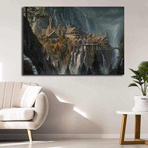 YYLPLLE Kreative Puzzles 1000 Stück, Holzpuzzlespielzeug Picture-LOTR Bruchtal Herr Der Ringe 50X75Cm von YYLPLLE