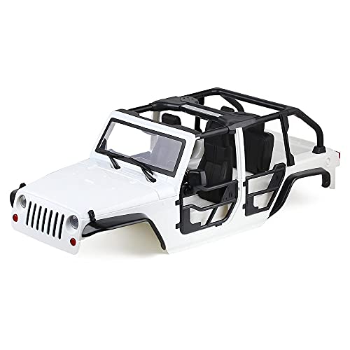 YZSM RC-Autozubehör Unmontiertes Kit 12,3 "Radstand Rohrtüren Hartkörper Karosserie Für 1/10 RC Crawler Axial SCX10 Für Jeep Für Wrangler (Color : Weiss) von YZSM