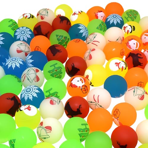 YZZT 24 Stück bunte Weihnachtsleucht-Elastikbälle - 30 mm Durchmesser, Kunststoffmaterial, 24-teiliges Paket - Großartig als Kinderspielzeug und Geschenk von YZZT