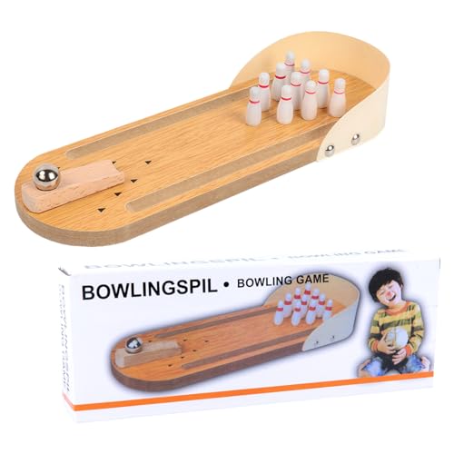 YZZT Tisch-Mini-Bowling-Spiele, Holz-Mini-Bowling-Spielzeug, Holz-Arcade-Bowling, Bowling-Brettspiele, Stressabbau-Fingerspielzeug, Schreibtisch-Gadgets, Aktivität Fingerspielzeug, Alter 5+ von YZZT