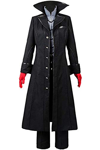 Ya-cos Persona 5 Dancing Star Night Joker Protagonist Akira Kurusu Cosplay Kostüm Anzug, schwarz, Large von Ya-cos