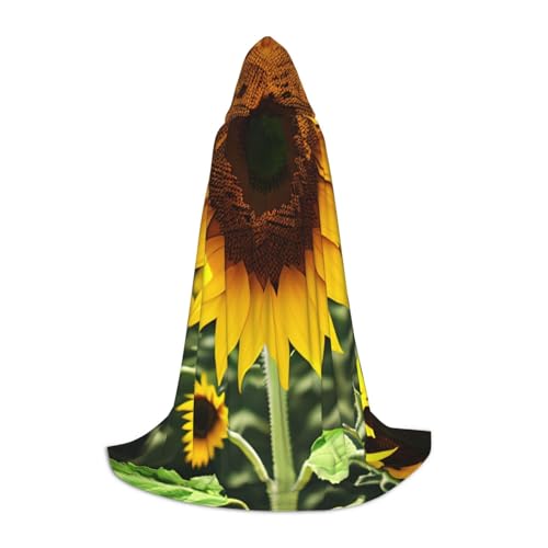 Renaissance-Umhang mit gelbem Sonnenblumen-Druck, für Damen und Herren, Erwachsene, mittelalterlicher Umhang, Wikingerumhang, Zauberer-Umhang mit Kapuze Renaissance-Umhang mit gelbem Sonnenblumen-Druck, für Damen und Herren, Erwachsene, mittelalterlicher Umhang, Wikingerumhang, Zauberer-Umhang mit Kapuze von YaWea