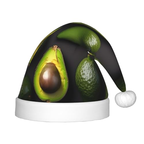 YaWea Avocado-Obstmuster-Druck, Weihnachtsmütze, Weihnachtsmannmütze, Weihnachtsmütze für Weihnachtsdekoration von YaWea