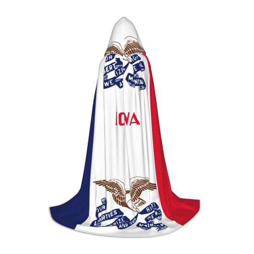 YaWea Iowa Umhang mit Staatsflagge, Renaissance-Umhang für Damen und Herren, Erwachsene, mittelalterlicher Umhang, Wikingerumhang, Zauberer-Bademantel mit Kapuze YaWea Iowa Umhang mit Staatsflagge, Renaissance-Umhang für Damen und Herren, Erwachsene, mittelalterlicher Umhang, Wikingerumhang, Zauberer-Bademantel mit Kapuze von YaWea