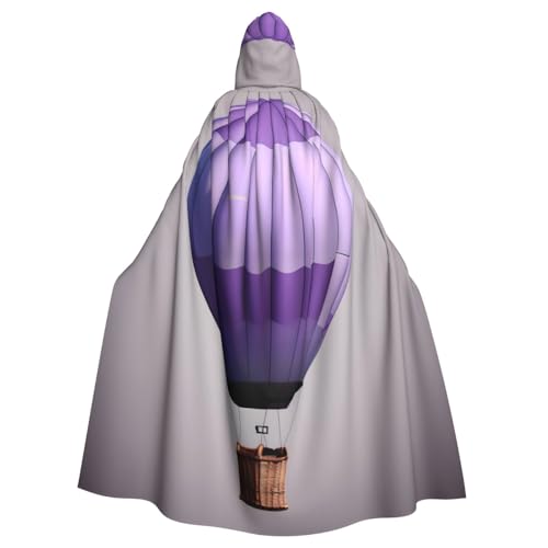 YaWea Lavendel-Heißluftballon-Druck, Unisex, Kapuzenumhang, leichter Zauberer-Umhang, für Halloween, Cosplay-Kostüme von YaWea