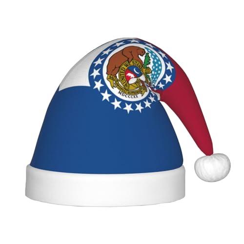 YaWea Missouri State Flag Print Xmas Party Hats Christmas Santa Hat Christmas Hats for Christmas Decor von YaWea