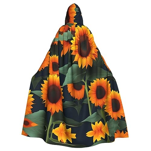 YaWea Oranger Sonnenblumen-Umhang, Unisex, mit Kapuze, leichter Zauberer-Umhang, für Halloween, Cosplay-Kostüme von YaWea