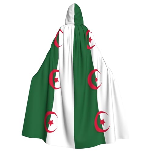 YaWea Unisex-Kapuzenumhang mit Algerien-Flagge, leichter Zauberer-Umhang, für Halloween, Cosplay-Kostüme von YaWea