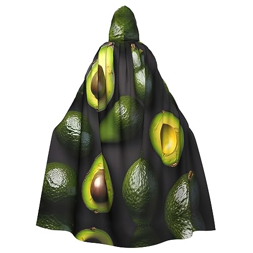 YaWea Unisex-Kapuzenumhang mit Avocado-Obstmuster, leichter Zauberer-Umhang, für Halloween, Cosplay-Kostüme von YaWea