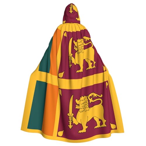 YaWea Unisex Kapuzenumhang mit Sri Lanka-Flagge, leichter Zauberer-Umhang, für Halloween, Cosplay-Kostüme von YaWea